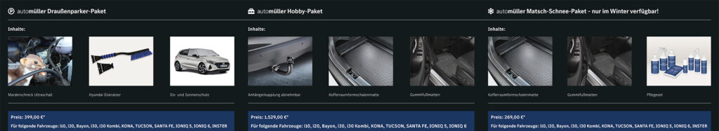 Hyundai Zubehörpakete, Flyer Seite 1