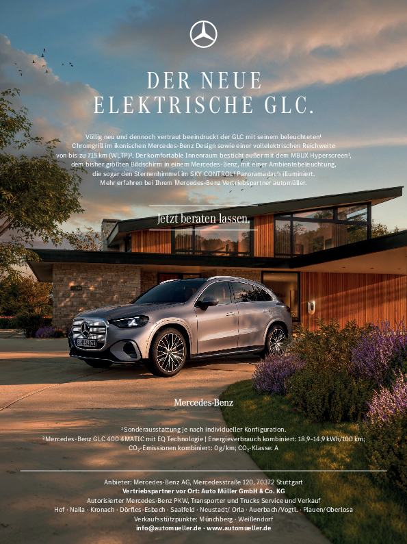 Angebot zum neuen vollelektrischen Mercedes-Benz GLC bei automüller