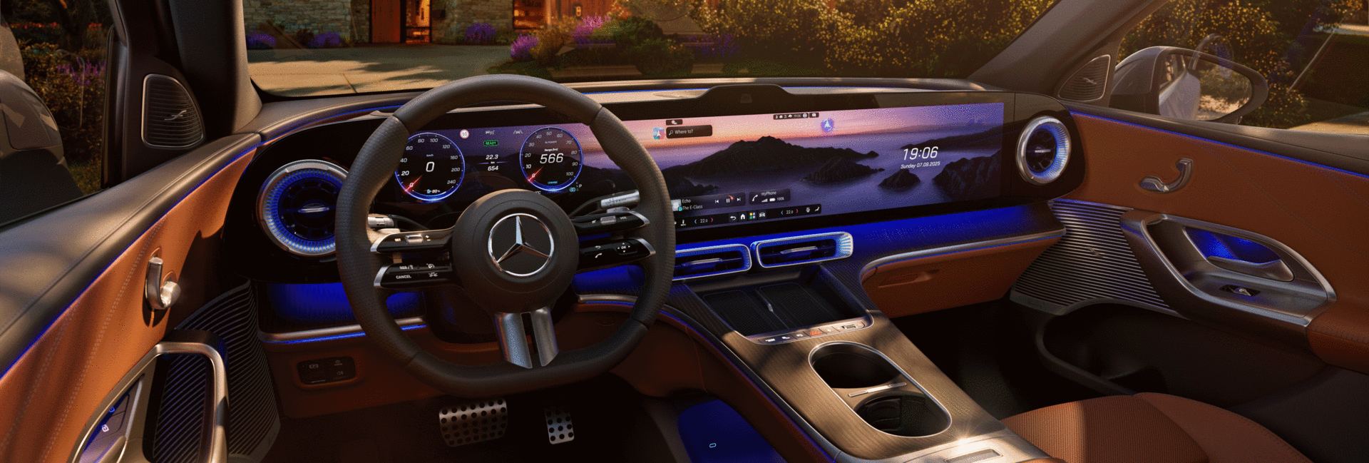 Interieur des neuen vollelektrischen Mercedes-Benz GLC